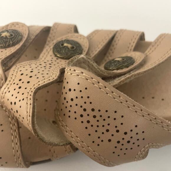 Clarks Ultimate ComfortCollection Tan Leather Slide Adjustable Sandals US 9.5 - Picture 7 of 10